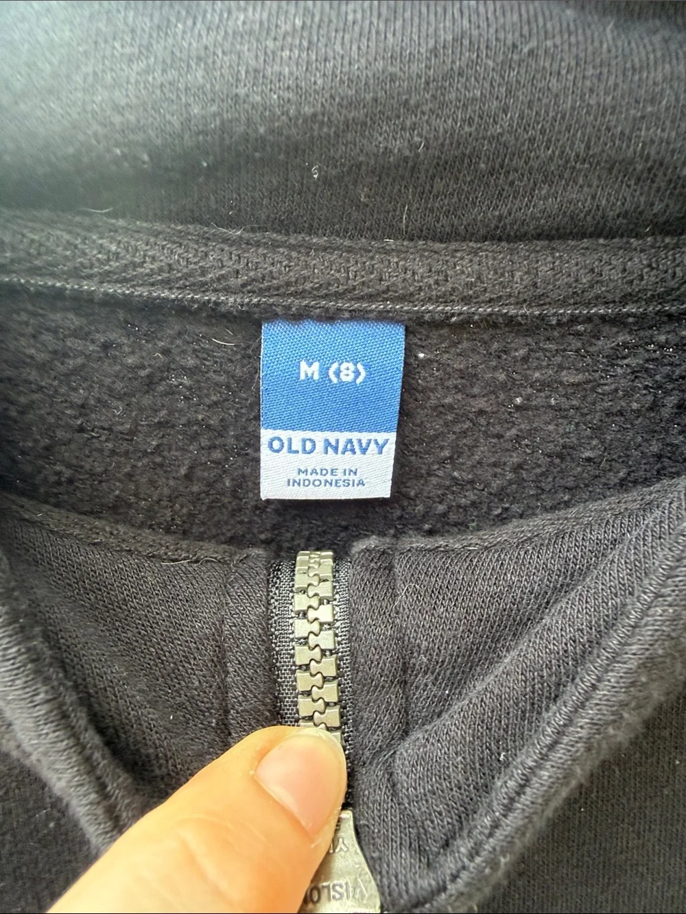 Old Navy Black & White Half-Zip Kids Pullover Hoodie